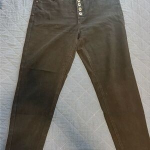 Black Button-Fly Jeans